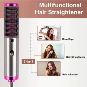 New Hot Air Hair Dryer Brush 3 In 1 Hair Blow Dryer Straightener Volumizer Negative Ion Styler Comb Kit For Wet Dry Hair