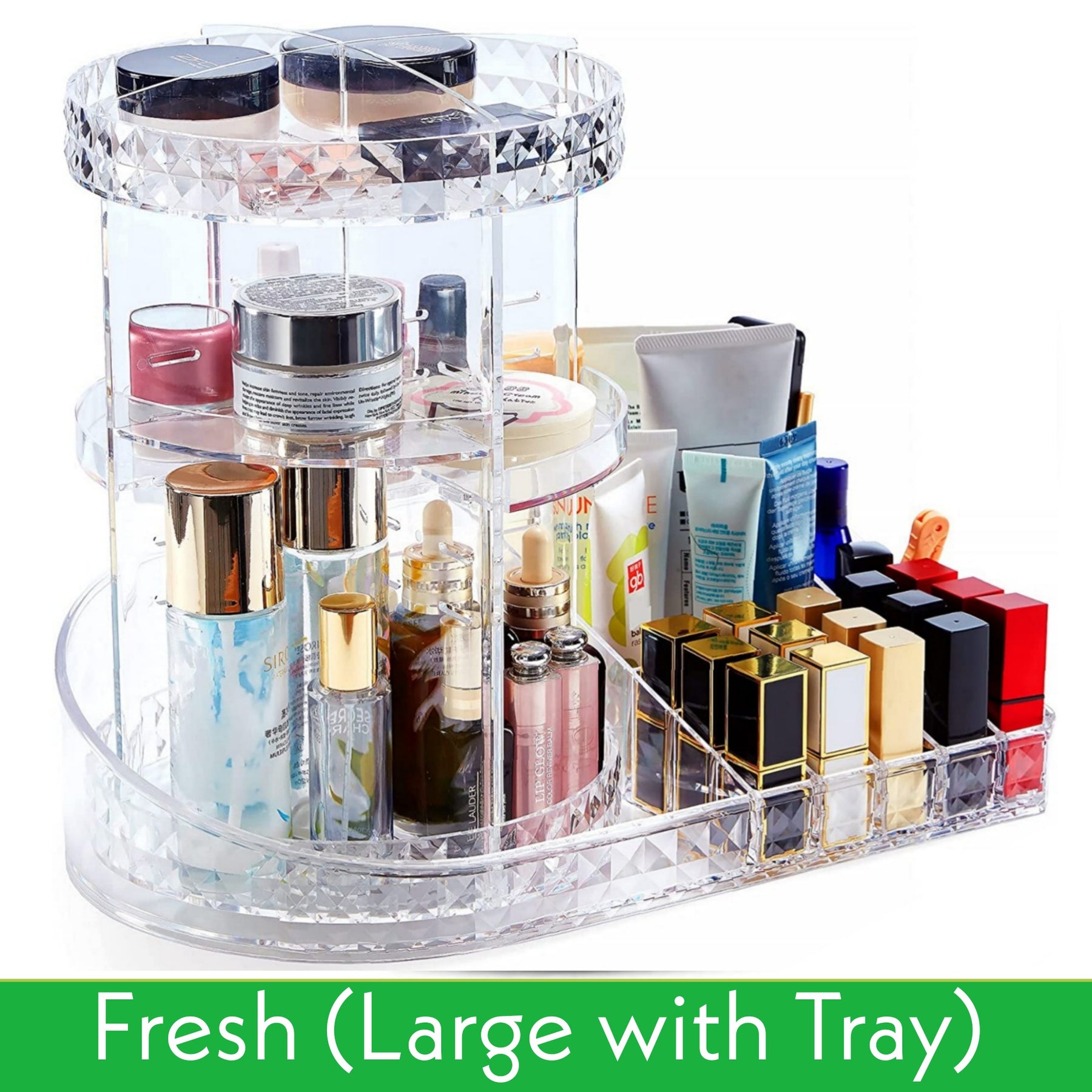 360° Rotating Makeup Organizer Stand - Cosmetic Holder Acrylic