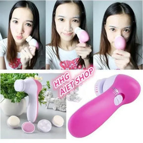 5 In 1 Electric Facial Cleaner Face Skin Care Brush Massager