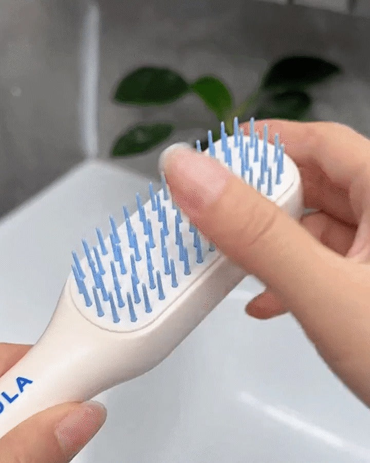 Self Cleaning Hair Brush, One-click Cleaning Telescopic Hair Comb, Anti-static Telescopic Hairbrush, Anti-hair Entangled Automatic